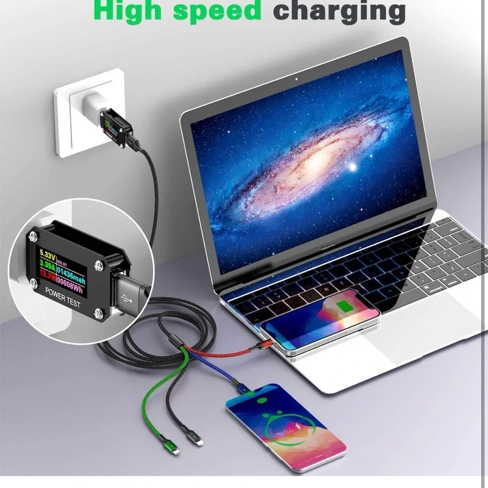 Multi Charging Cable 4A, [5Ft 2Pack]